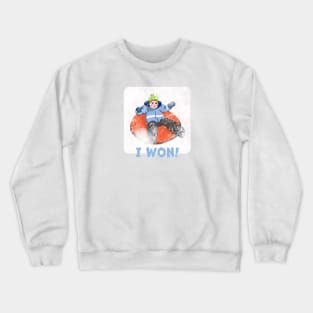 Kids Snow Tubing, I Won! Crewneck Sweatshirt